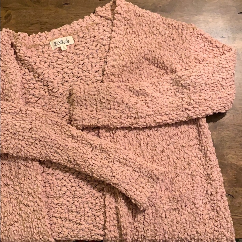 Tan/Light Pink Listicle Cardigan